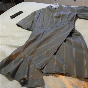 Plaid ruffle hem dress